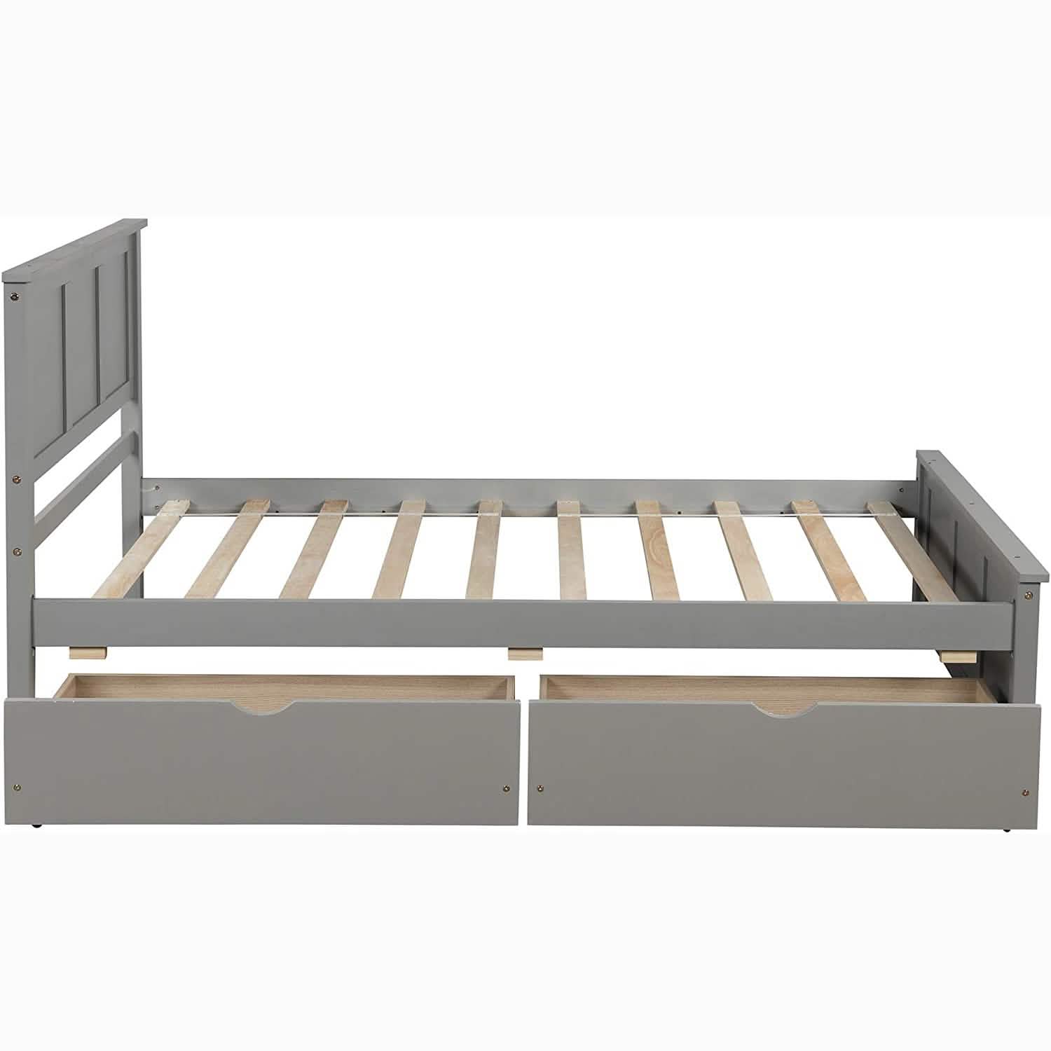 Twin Size Platform Bed with Two Drawers