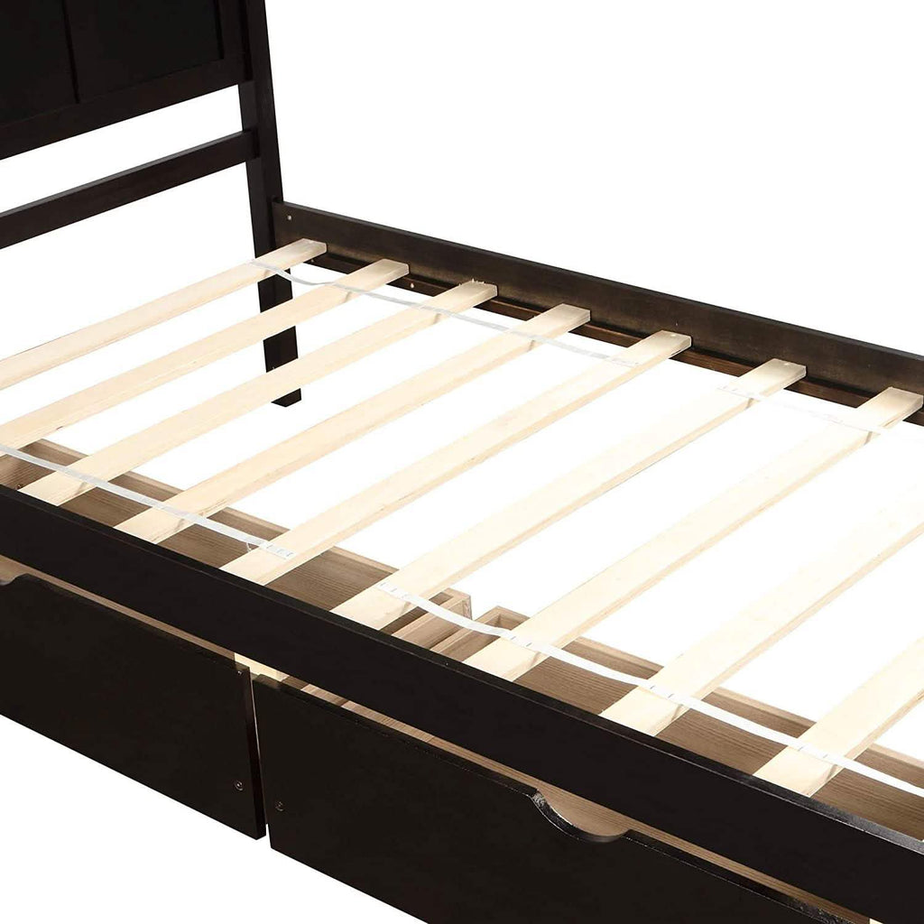 Twin Size Platform Bed with Two Drawers