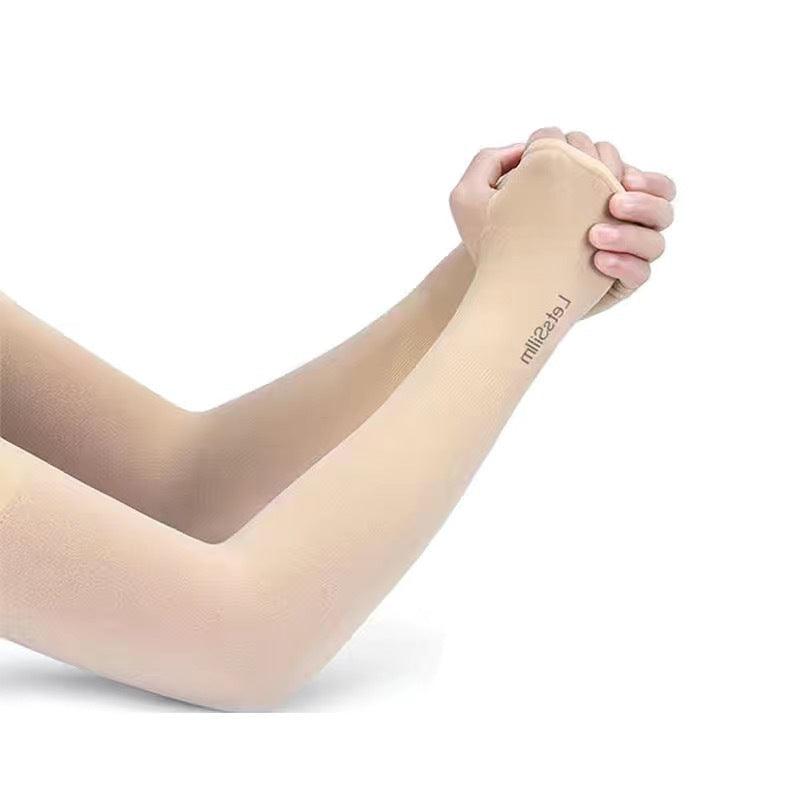 Two Pairs Of Arm Sleeve Sunscreen Cuff Arm Sleeves UV Sun Protect Anti-Slip Summer Men Women Gloves Summer Arm Sleeves Cover Unisex Cooling Sleeves Sports Workout Outdoor Sleeves