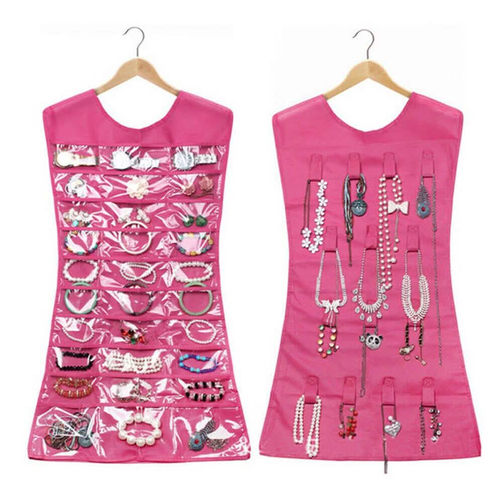 Two Sided Jewelry Organizer - Color: Pink