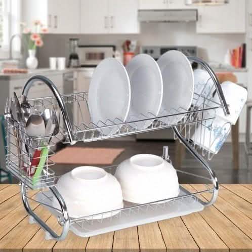Two-Tier Stainless-Steel Dish Rack - Assorted Sizes