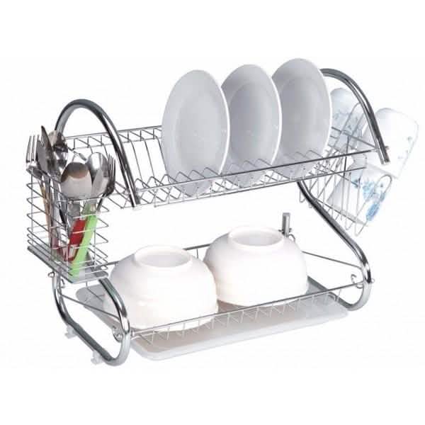 Two-Tier Stainless-Steel Dish Rack - Assorted Sizes