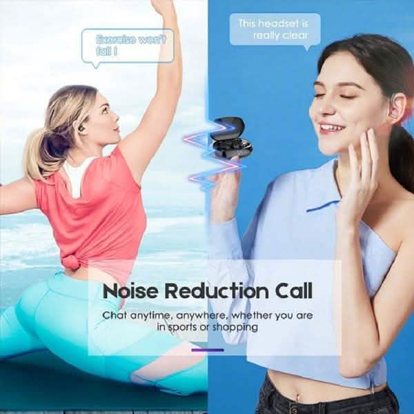 TWS Bluetooth Earphones with Microphones Sport Ear Hook LED Display