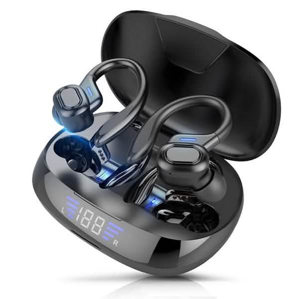 TWS Bluetooth Earphones with Microphones Sport Ear Hook LED Display