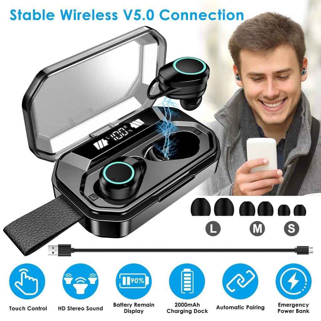 TWS Wireless 5.0 Earbuds Touch In-Ear Stereo Headsets