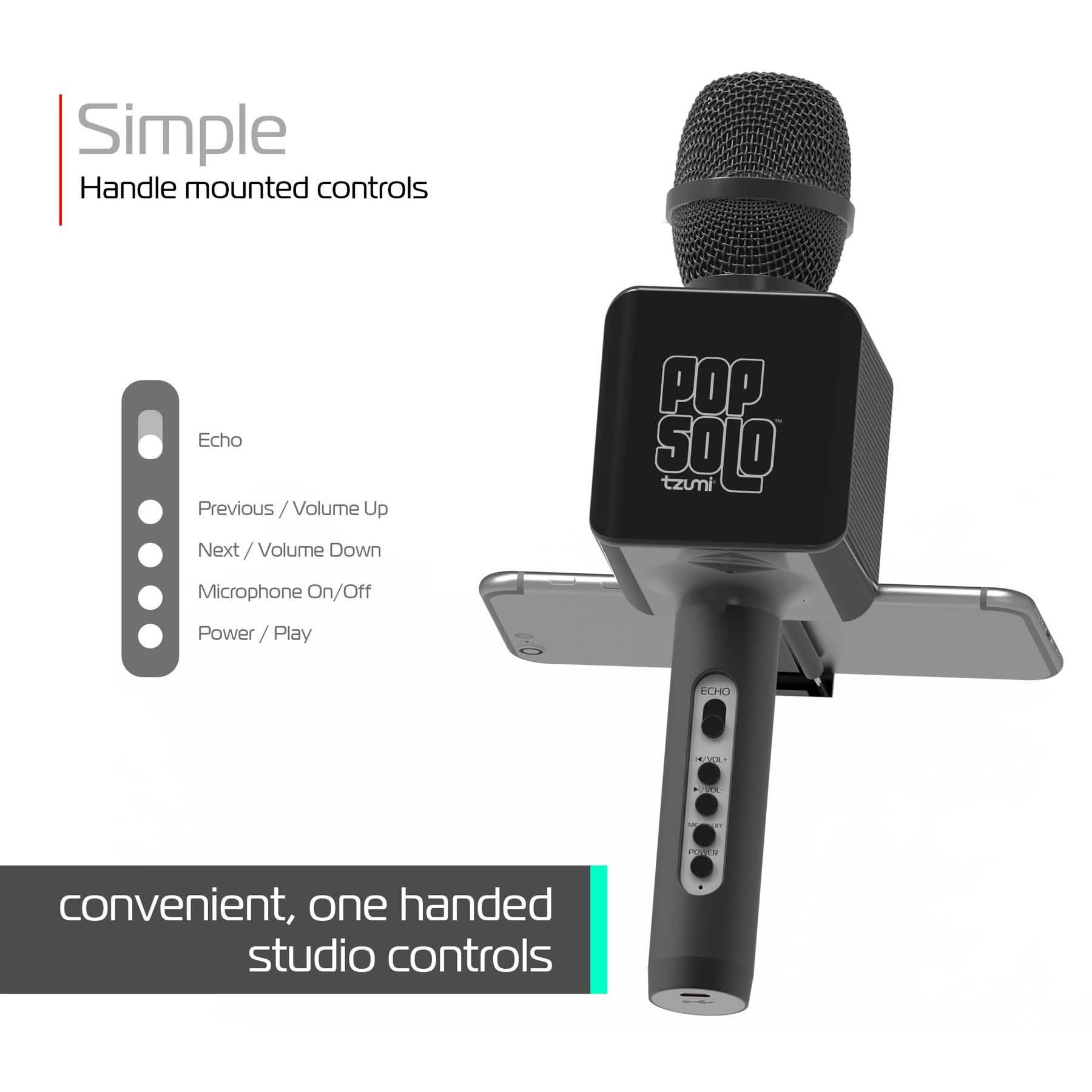 Tzumi Pop Solo Wireless Bluetooth Karaoke Microphone And Speaker