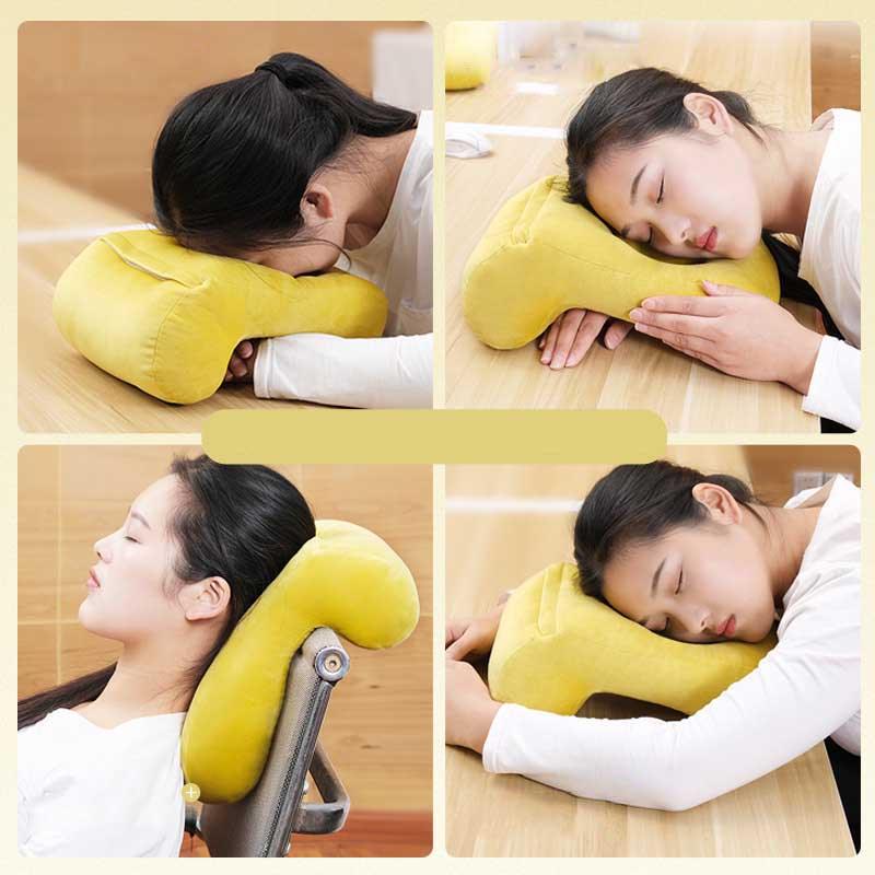U-Shaped Desk Nap Pillow Neck Supporter Seat Cushion Headrest Travel Airplane Nap Pad  with Arm Rest Travel Pillow for Neck and Head  Comfort for Airplane Car and Desk Memory Foam Neck Pillow, Travel Pillow for Airplanes Car Camping Office School