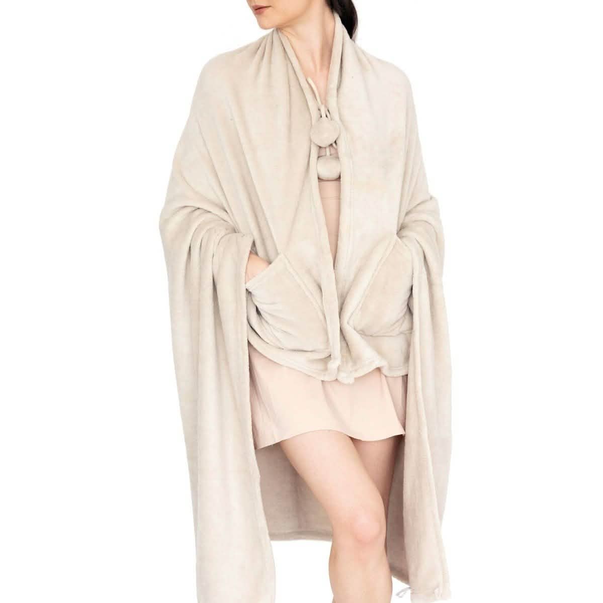 Ultra-Plush Faux Fur Fleece Wearable Blanket