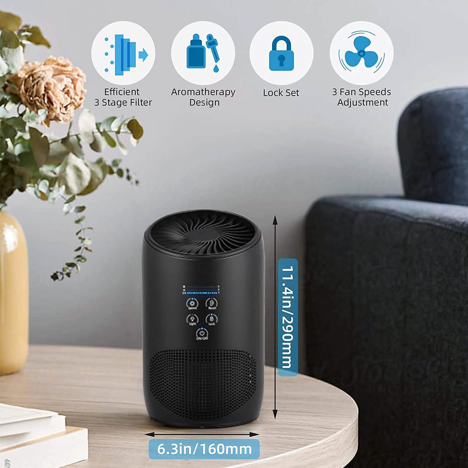Ultra Quiet HEPA Air Purifier for Home Bedroom