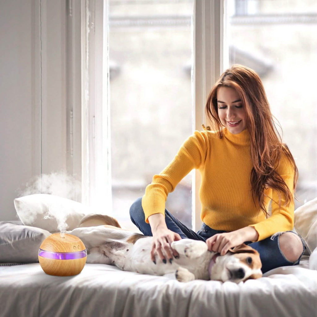 Ultrasonic Aroma Essential Oil Diffuser Wood Grain