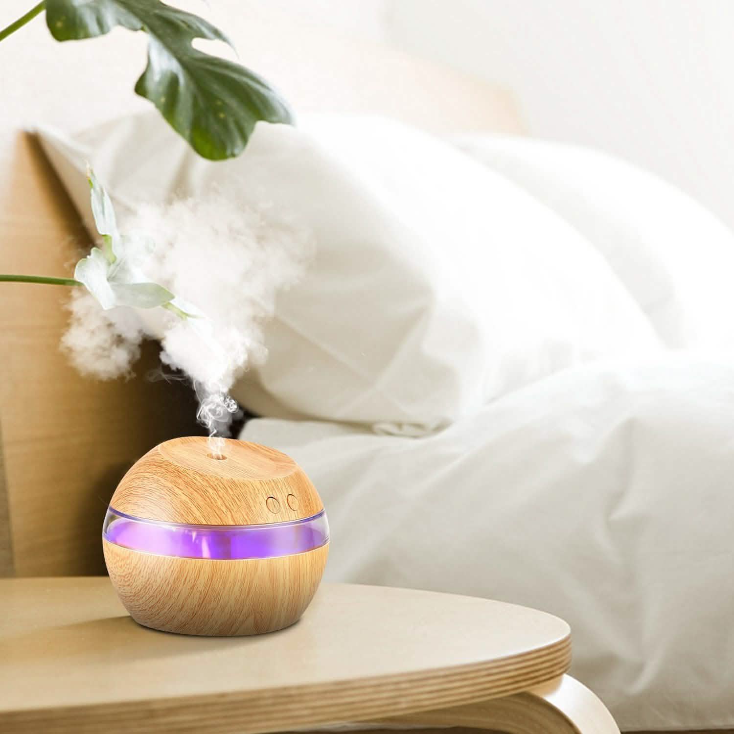 Ultrasonic Aroma Essential Oil Diffuser Wood Grain