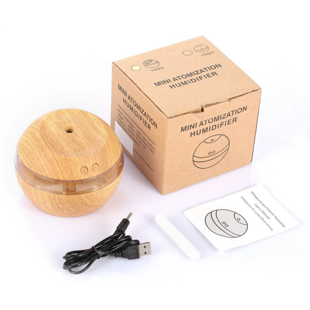 Ultrasonic Aroma Essential Oil Diffuser Wood Grain