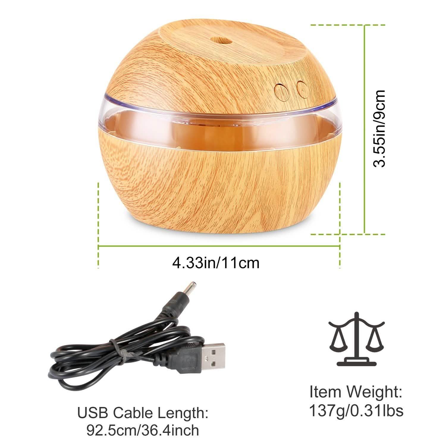 Ultrasonic Aroma Essential Oil Diffuser Wood Grain