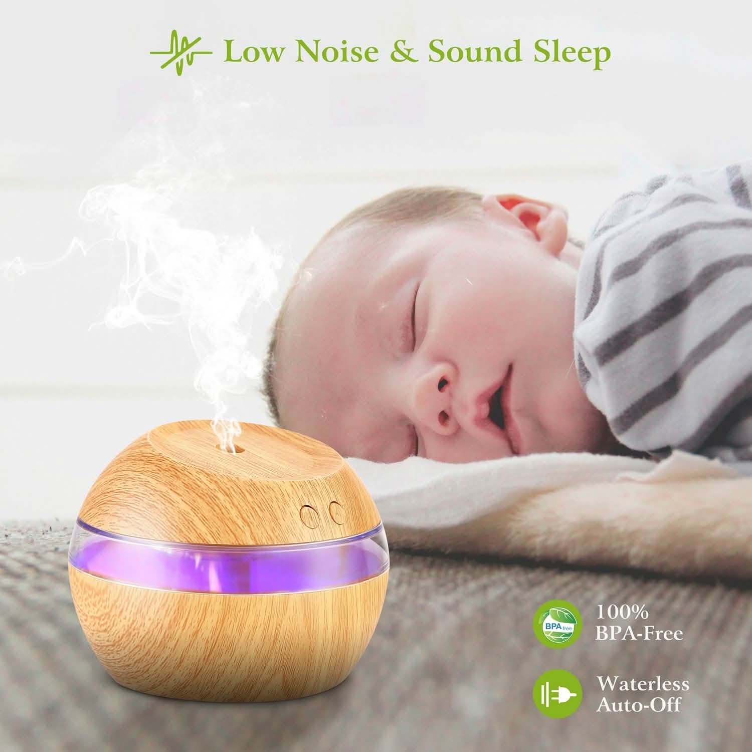 Ultrasonic Aroma Essential Oil Diffuser Wood Grain