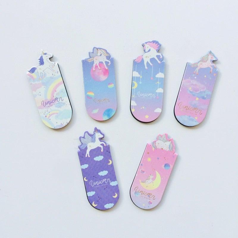 Unicorn Magnetic Bookmarks Books Marker Of Page Student Stationery School Office Supply Bookmarks for Book Lovers Magnet Book Markers Magnet Page Marker Clips For Students Teacher Supplies