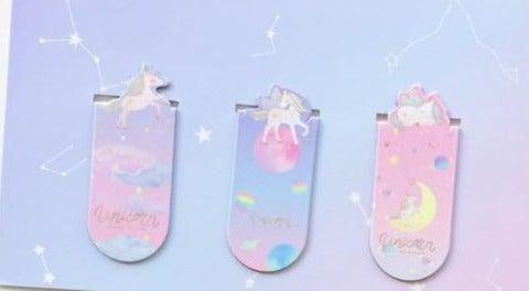 Unicorn Magnetic Bookmarks Books Marker Of Page Student Stationery School Office Supply Bookmarks for Book Lovers Magnet Book Markers Magnet Page Marker Clips For Students Teacher Supplies