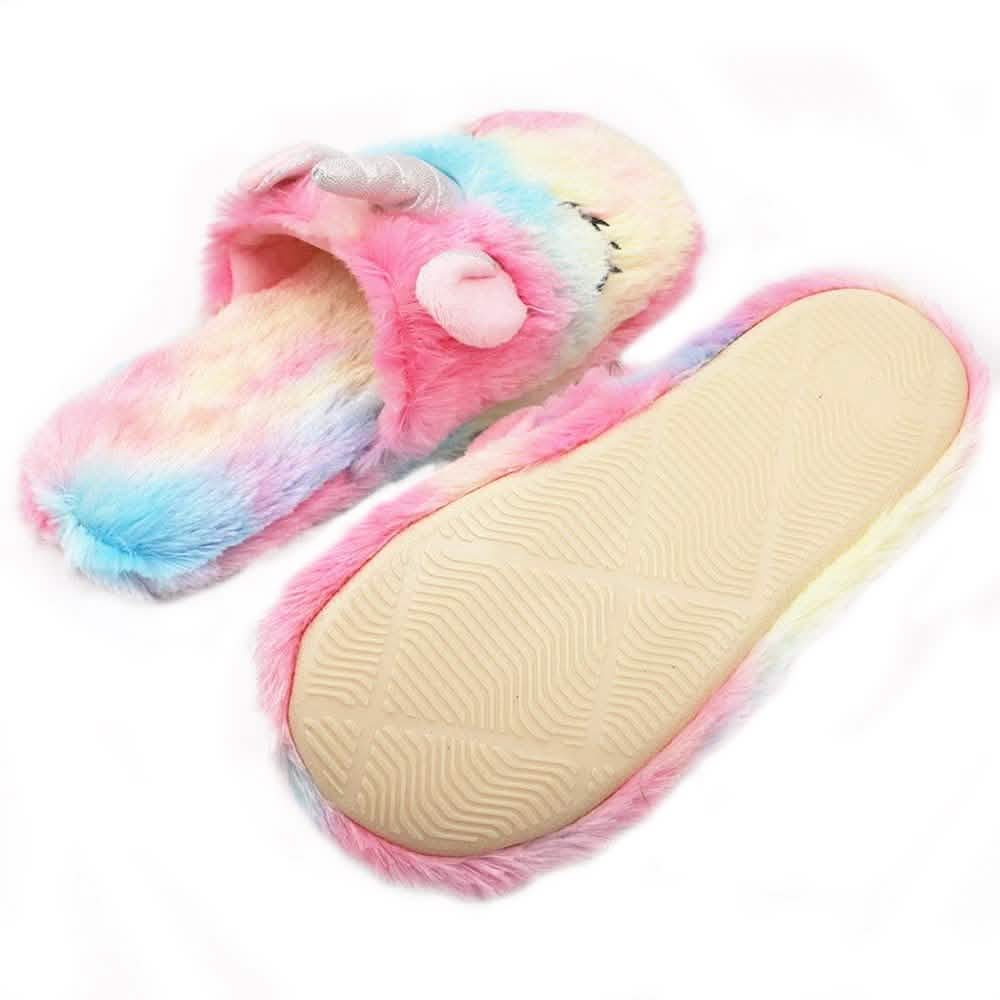 Unicorn Plush Slippers & Eye Mask Set