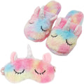 Unicorn Plush Slippers & Eye Mask Set