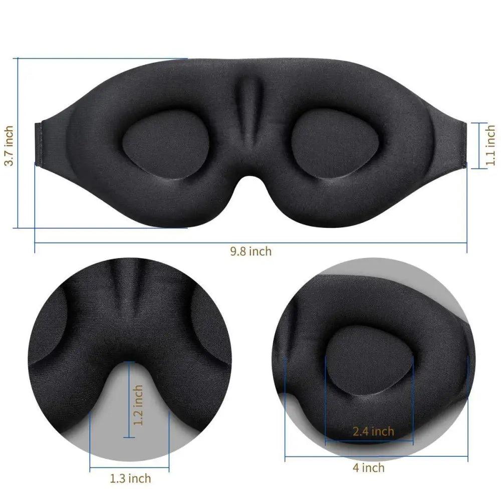 Unique 3D Contoured Cup Blindfold Concave Molded Night Sleep Mask Upgraded Eye Cover With Adjustable Strap Eye Pillow Soft Comfy Eye Shade For Nap Travel Night Shift