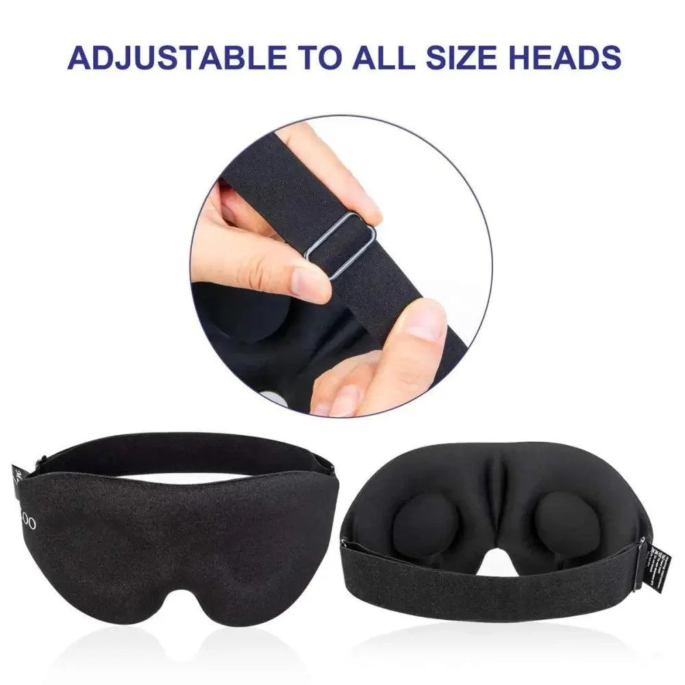 Unique 3D Contoured Cup Blindfold Concave Molded Night Sleep Mask Upgraded Eye Cover With Adjustable Strap Eye Pillow Soft Comfy Eye Shade For Nap Travel Night Shift