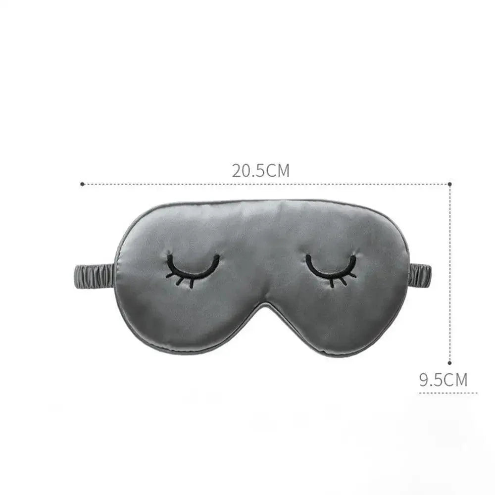 Unique Design Eyelash Embroidery Imitated Silk Sleeping Eye Masks Shading Patch Cover Blindfold With Adjustable Strap Travel Relax Eye Care Tools With Bag