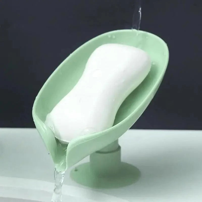 Unique Design Leaf Shape Soap Box Drain Soap Holder Box Bathroom Accessories Toilet Laundry Soap Box Bathroom Supplies Tray Gadgets