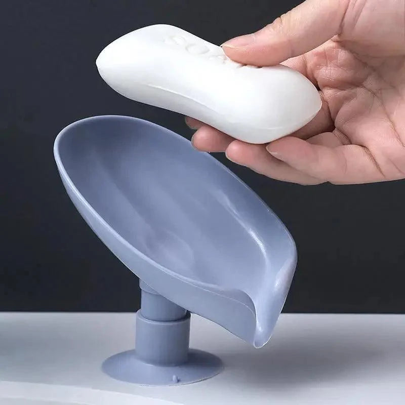 Unique Design Leaf Shape Soap Box Drain Soap Holder Box Bathroom Accessories Toilet Laundry Soap Box Bathroom Supplies Tray Gadgets