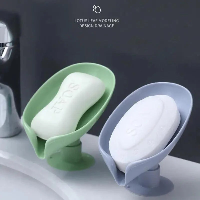 Unique Design Leaf Shape Soap Box Drain Soap Holder Box Bathroom Accessories Toilet Laundry Soap Box Bathroom Supplies Tray Gadgets