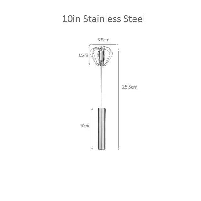 Unique Design Semi-automatic Egg Beater 304 Stainless Steel Egg Whisk Manual Hand Mixer Self Turning Egg Stirrer Kitchen Accessories Egg Tools