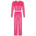 Unique Design Velvet Heart Print Cropped Top Bomber Jacket For Women Autumn Cute Pink Long Sleeve Coats Zipper Winter Overcoat