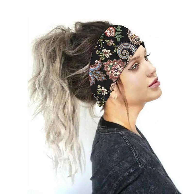 Unique Design Women's Summer Hair Bands Print Headband Stylish Cross Turban Bandanas Hair Accessories Headwrap Headwear Gift