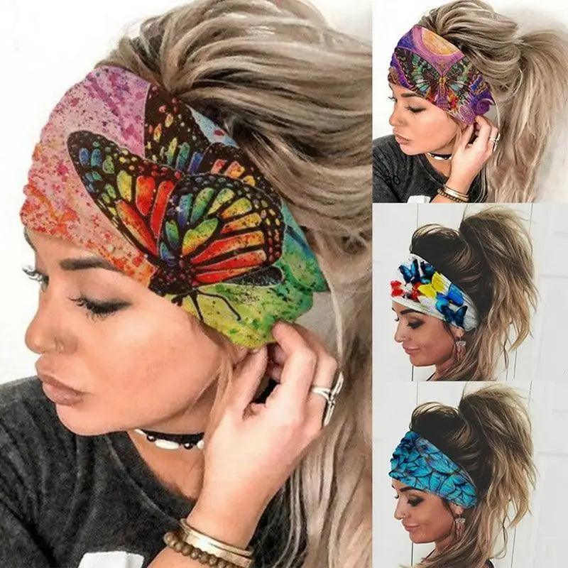 Unique Design Women's Summer Hair Bands Print Headband Stylish Cross Turban Bandanas Hair Accessories Headwrap Headwear Gift