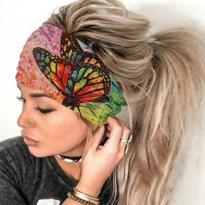Unique Design Women's Summer Hair Bands Print Headband Stylish Cross Turban Bandanas Hair Accessories Headwrap Headwear Gift