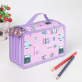 Unique Purple Cute Big 36/48/72 Holes Stationery Students Pencil Case High Quality Large Capacity Pencil Box