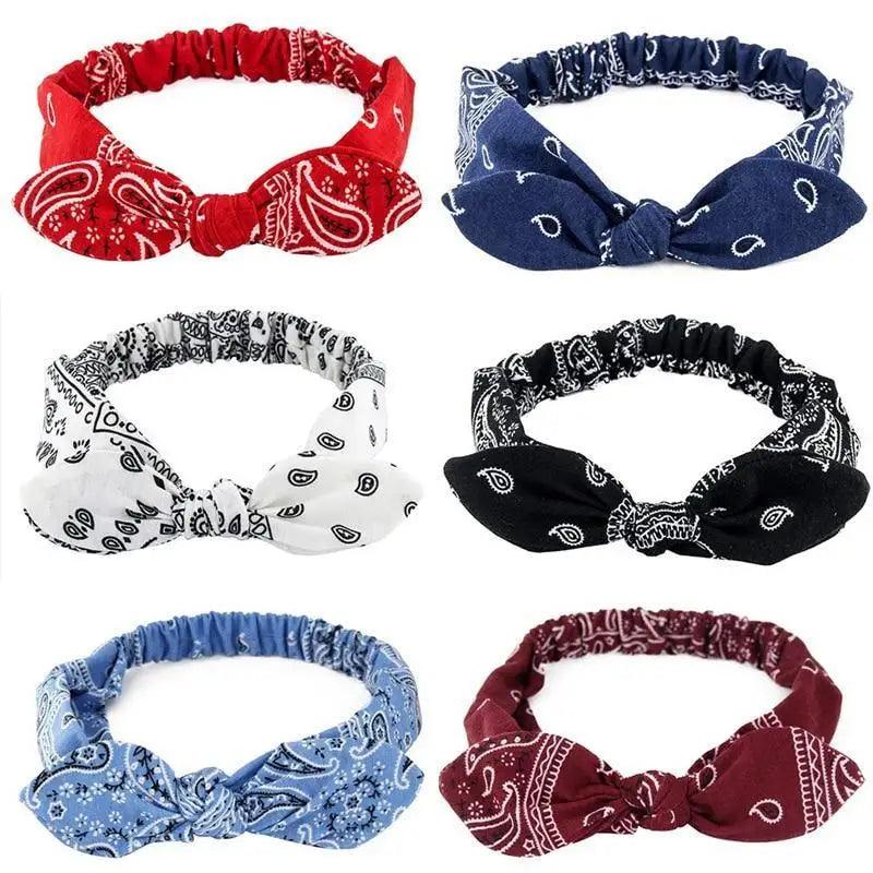 Unique Style Women's Soft Solid Print Headbands Vintage Cross Knot Elastic Hairbands Bandanas Girls Hair Bands Hair Accessories