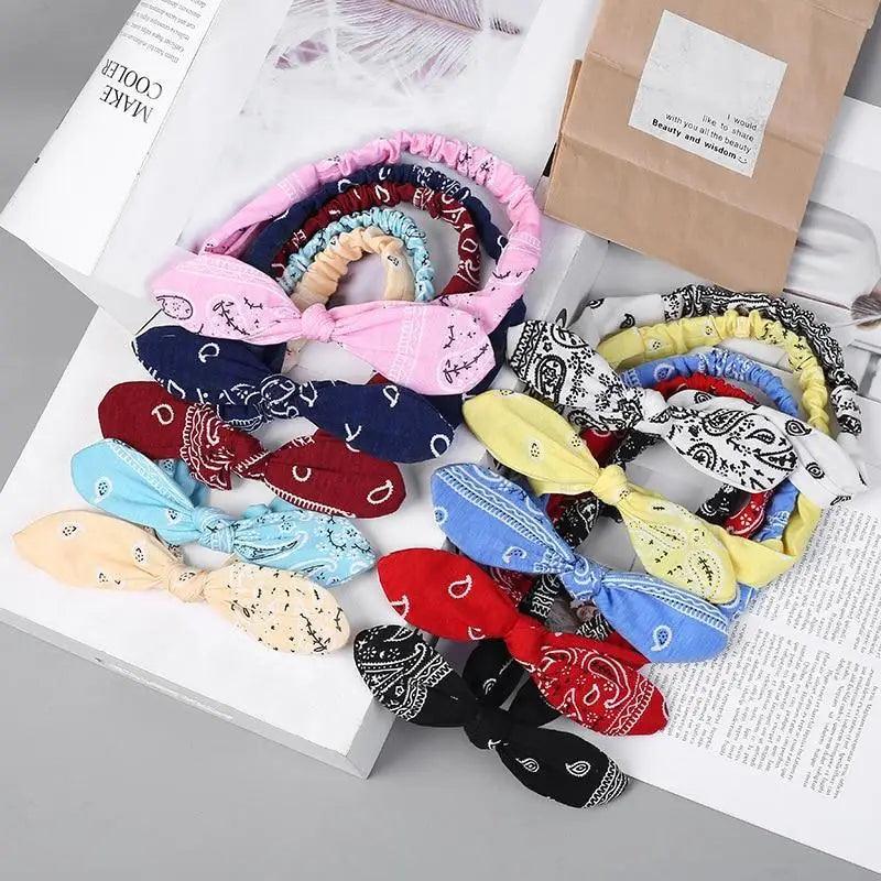Unique Style Women's Soft Solid Print Headbands Vintage Cross Knot Elastic Hairbands Bandanas Girls Hair Bands Hair Accessories