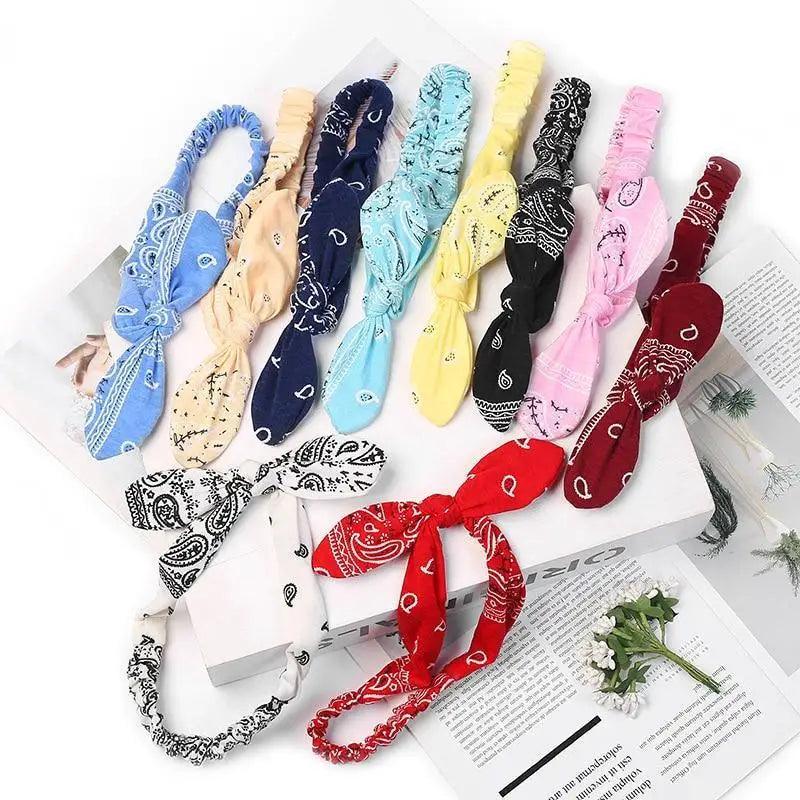 Unique Style Women's Soft Solid Print Headbands Vintage Cross Knot Elastic Hairbands Bandanas Girls Hair Bands Hair Accessories
