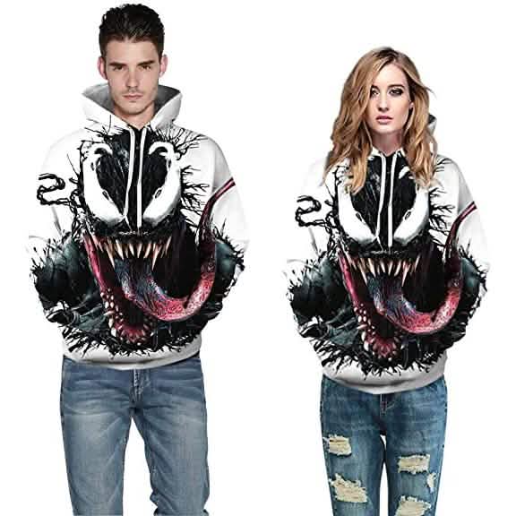 Unisex 3D Pattern Venom Printed Hoodies