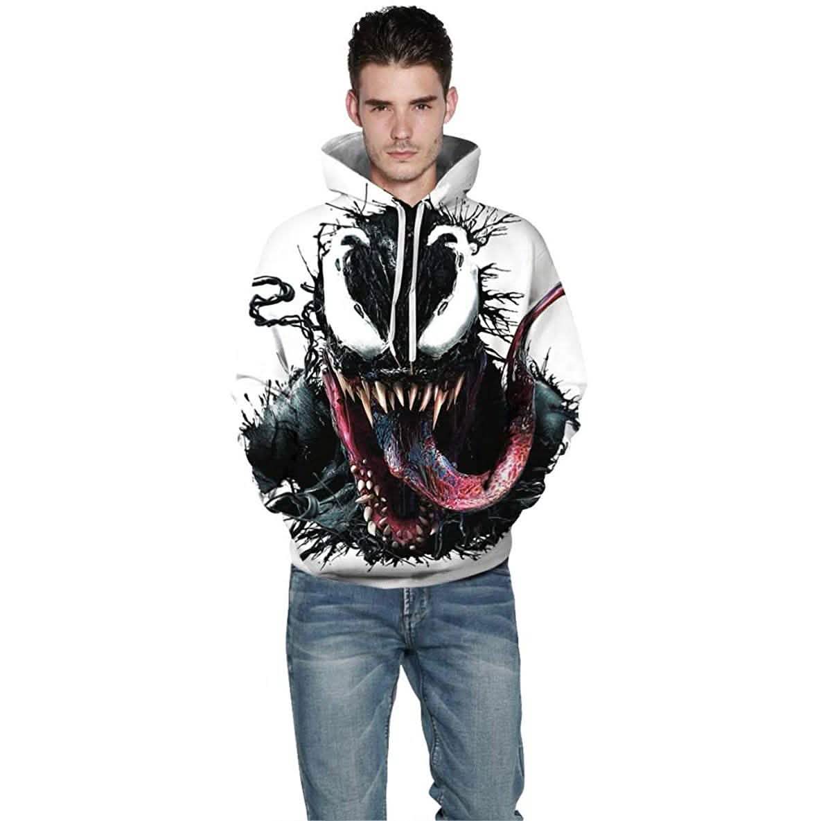 Unisex 3D Pattern Venom Printed Hoodies
