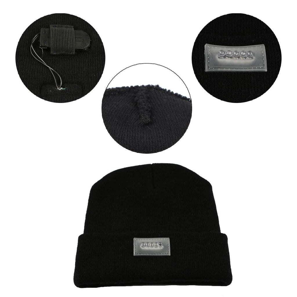 Unisex 5 LED Knitted Beanie Winter Warm Hat