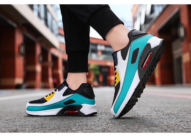 Unisex Air Cushion Sneakers Men's Colorful Casual  Fashion Jogging Sneakers Outdoor Sports Sneakers Lace Up Unisex Walk Women's Air Athletic Running Sneakers
