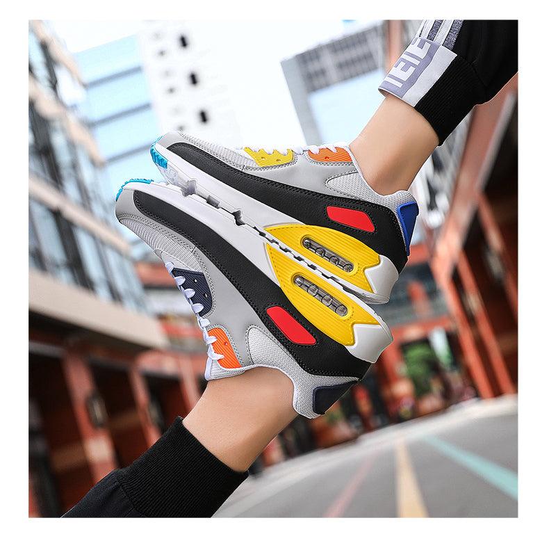 Unisex Air Cushion Sneakers Men's Colorful Casual  Fashion Jogging Sneakers Outdoor Sports Sneakers Lace Up Unisex Walk Women's Air Athletic Running Sneakers