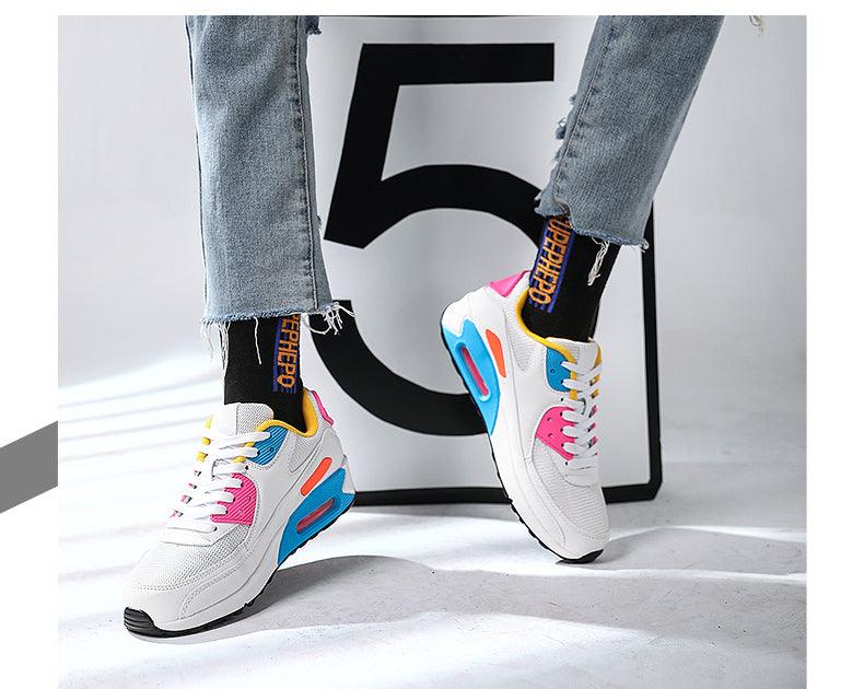 Unisex Air Cushion Sneakers Men's Colorful Casual  Fashion Jogging Sneakers Outdoor Sports Sneakers Lace Up Unisex Walk Women's Air Athletic Running Sneakers