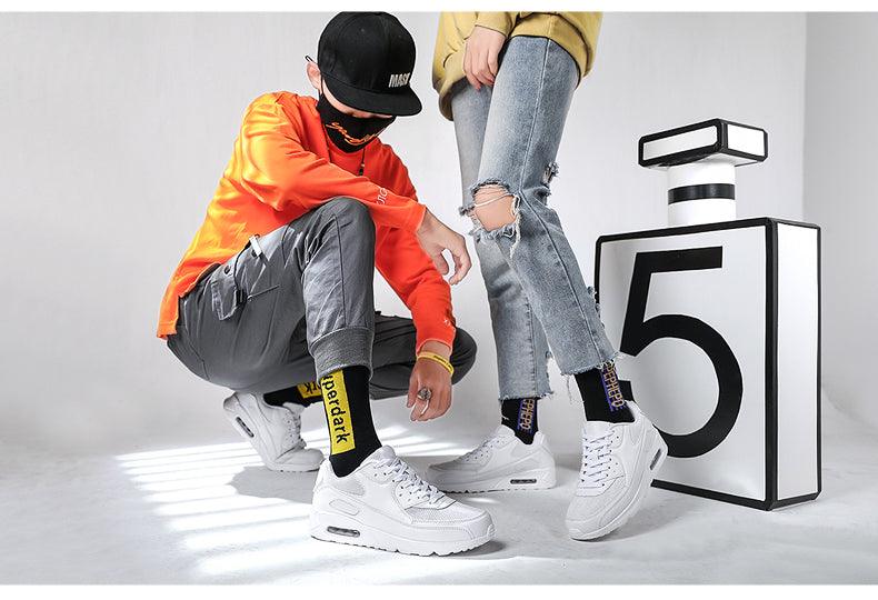 Unisex Air Cushion Sneakers Men's Colorful Casual  Fashion Jogging Sneakers Outdoor Sports Sneakers Lace Up Unisex Walk Women's Air Athletic Running Sneakers
