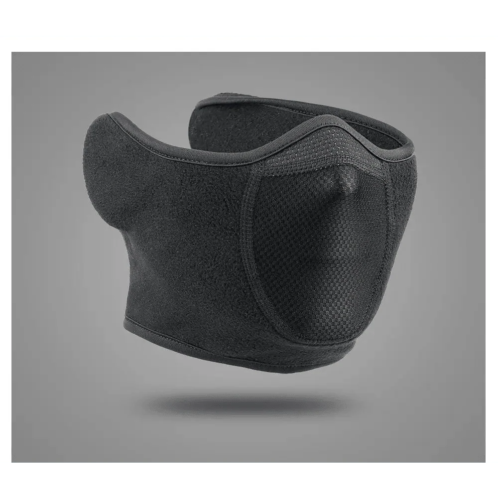 Unisex Breathable Black Half Ski Windproof Sport Mask Face Cover Ear Warmer For Winter Weather Men Running Thermal Masks Scarf Snowboard Ski Mask Neck Warmer