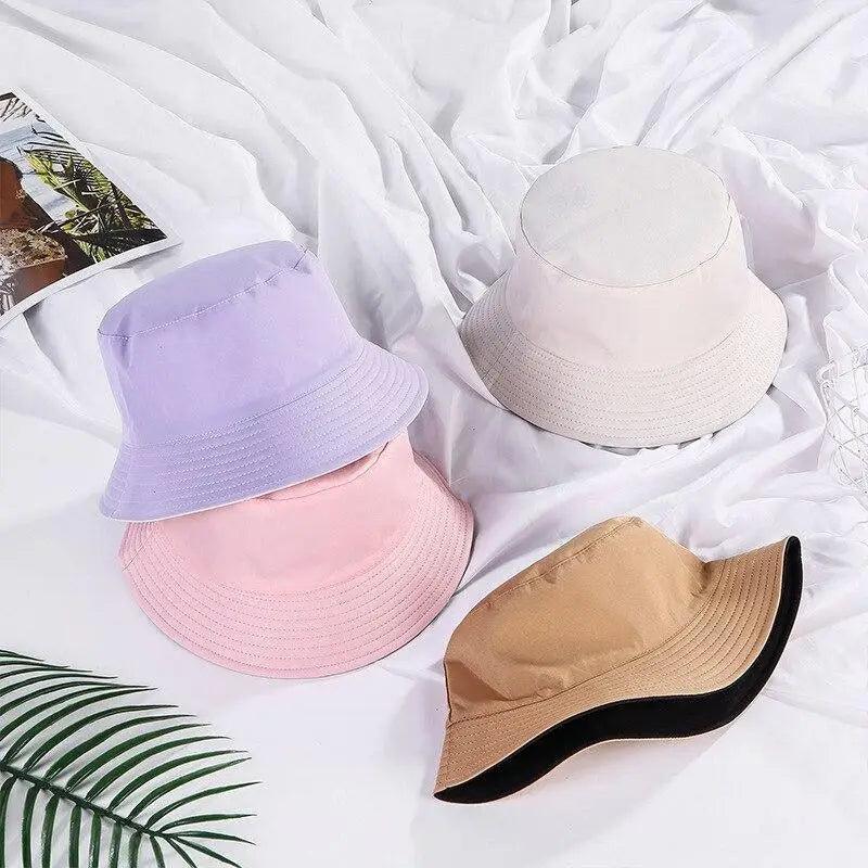 Unisex Double-faced Bucket Hat Colorful Sunscreen Women One Size Hat Outdoor Activities Modern Men Hats