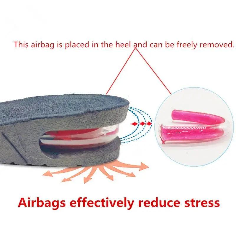 Unisex Height Increase Air Cushion 3-9cm Height Adjustable Cut Shoe Heel Insert Makes You Taller Foot Shoes Support