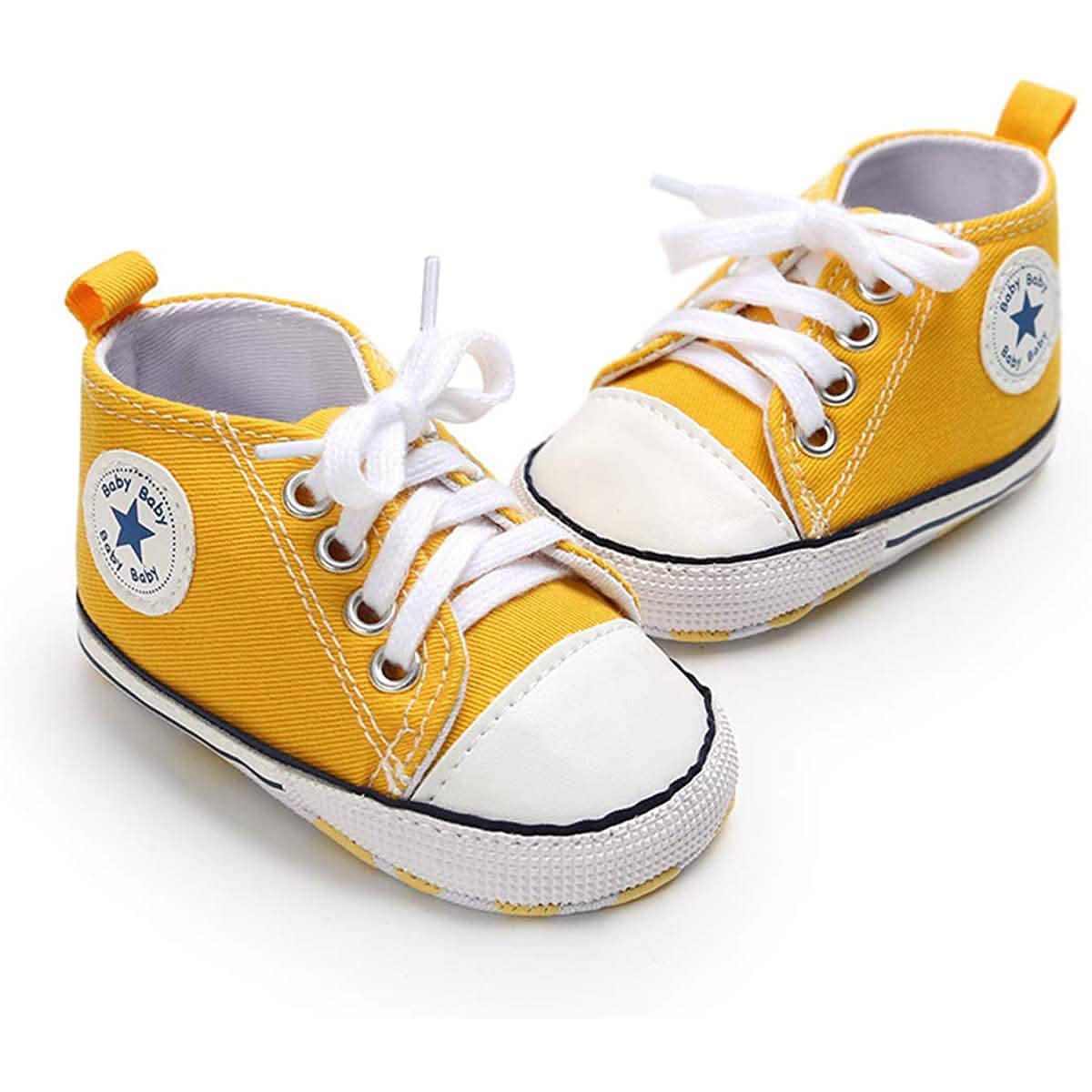 Unisex High Top Sneaker Soft Anti-Slip Sole Newborn Infant Denim Shoes