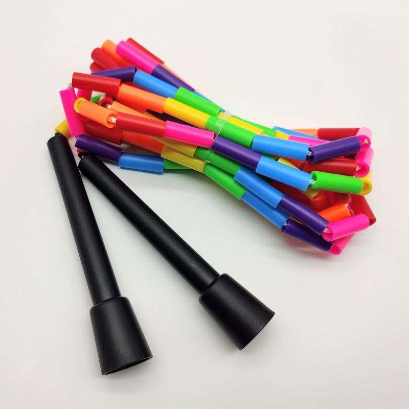 Unisex Jump Rope Stripe Ropes With Plastic Handles For Any Skill Level Sports Segmented Jump Rope For Outdoor Fitness Gym Men Women Kids Best For Sports Outdoors Jumping Rope 2.9m