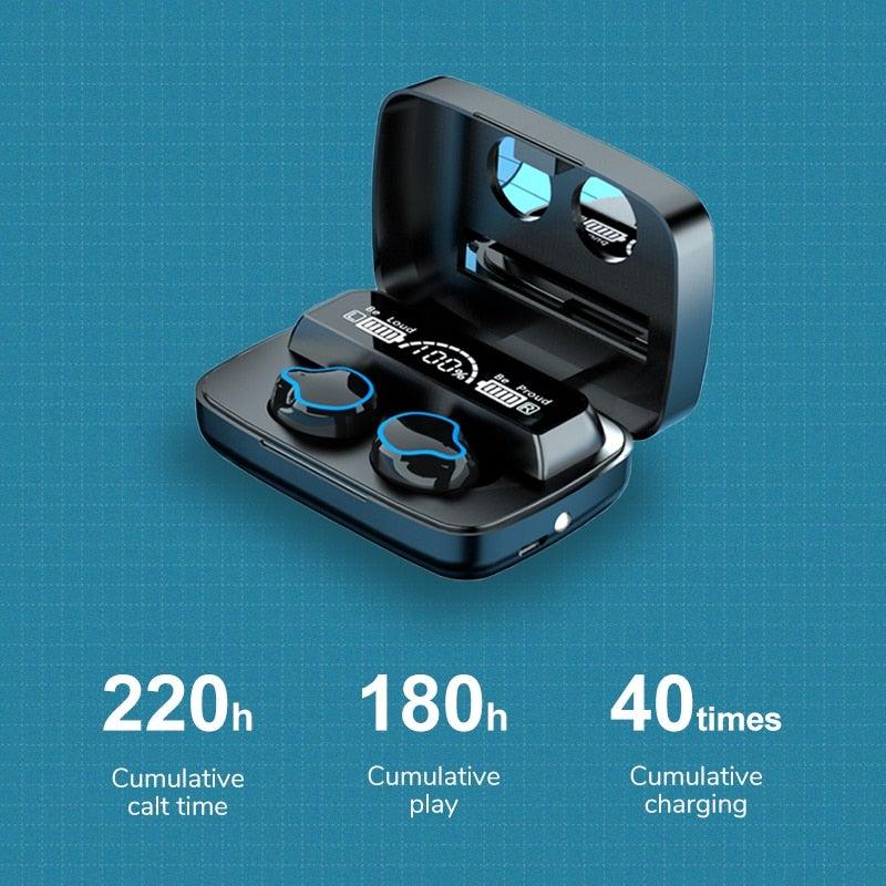 Unisex Lightweight Wireless Headphones Bluetooth 5.1 Headphones Waterproof Sport Earphone Headset Bluetooth Earpiece Sports Headphones Wireless Wearable Music Player Sweatproof Workout Portable Headphones LED Smart Screen Display Design